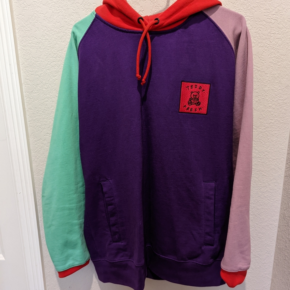 Teddy Fresh Colorblock Purple Hoodie
